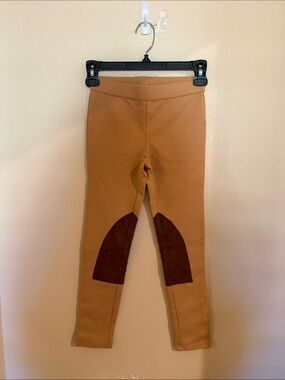 Janie and Jack Tan Leggings with Brown Knee Patches